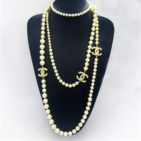 chanel real pearl necklace|Chanel pearl necklace price list.